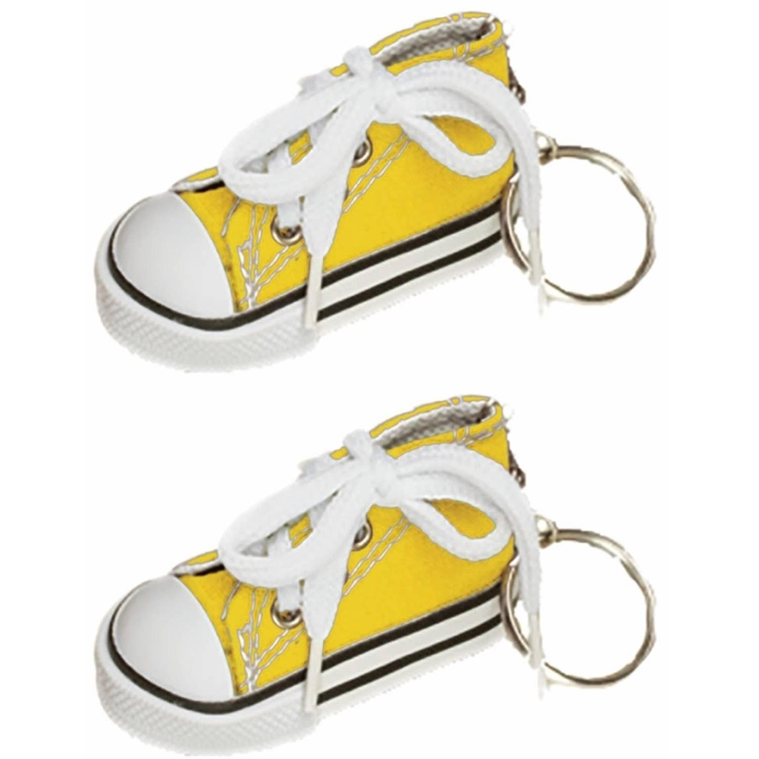 Sachet de 2 porte-clés Baskets 7,5cm en tissu, Jaune