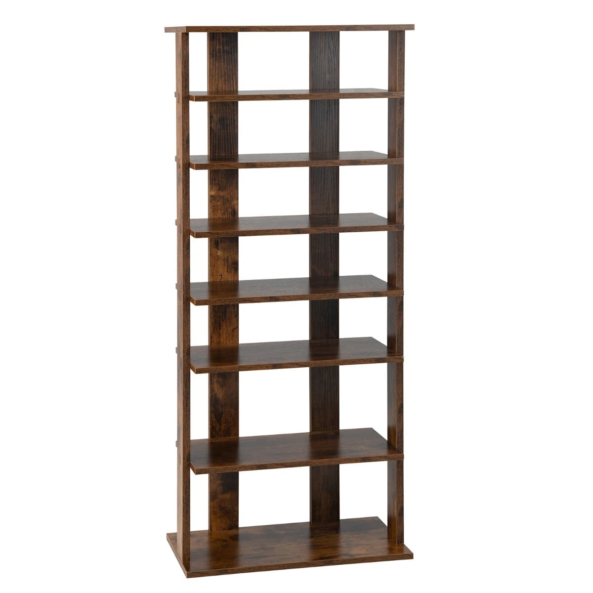Meuble à Chaussures à 7 Niveaux avec Étagère Amovible Porte-Chaussures à Double Rangée avec Disposit