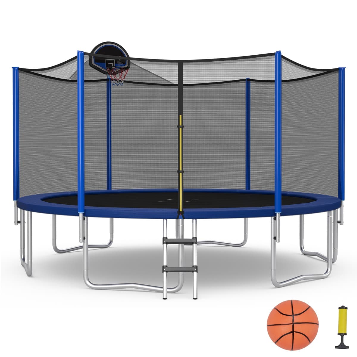 CostwayTrampoline d'Extérieur Ø366 cm Trampoline avec Panier de Basket Filet de Protection Trampoline pour Enfants et Adultes