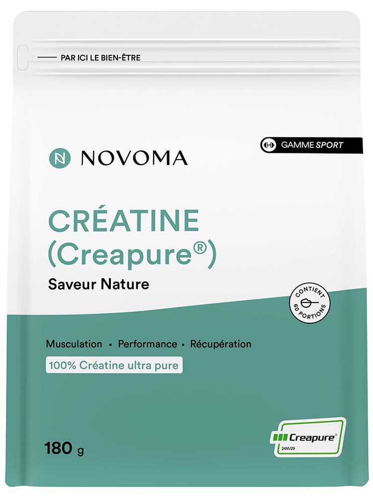 Novoma Créatine Creapure Musculation Performance & Récupération Goût Nature 180 g