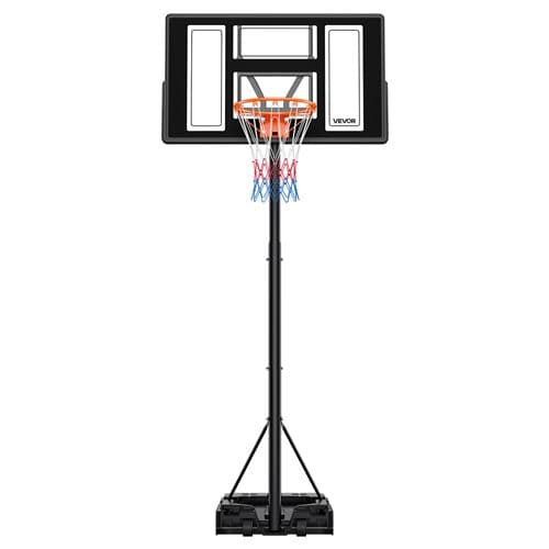 Panier de basket sur pied VEVOR Hauteur réglable 1,35-3,05m Roues Acier Polycarbonate Noir