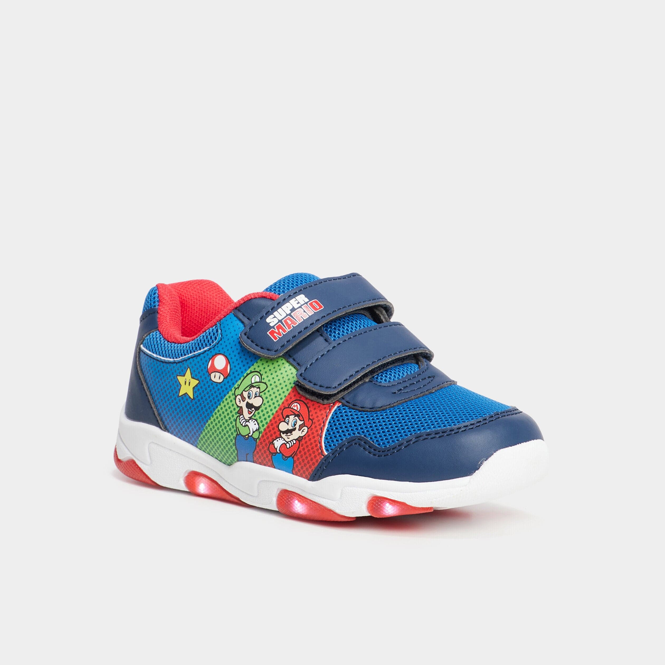 Baskets running lumineuses Super Mario bleu garçon